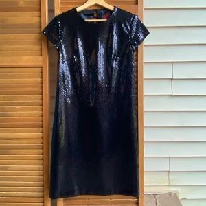 SZ 4 SHEILA YEN DUSK COLLECTION BLACK SEQUINED DRESS